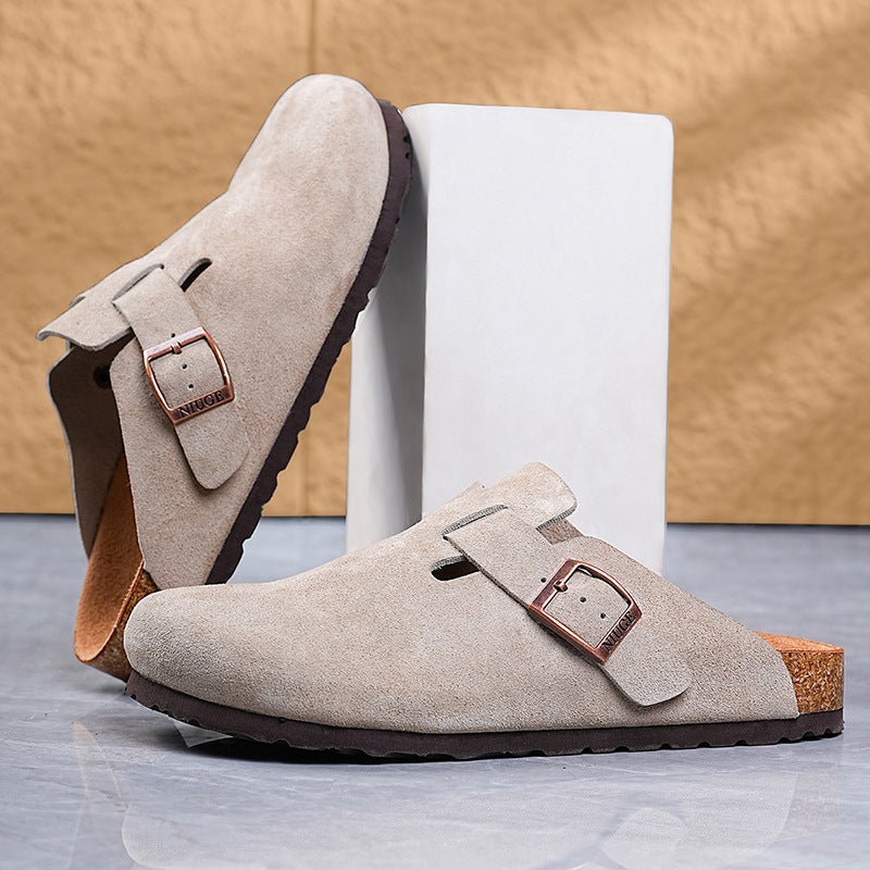 أحذية بيركنستوك المريحة للرجال والنساء، طراز جزيرة، أحذية بيركنستوك جلدية أصلية، طراز، سهل الارتداء، ذات نعل سميك، كlogs مغلقة - Image 2